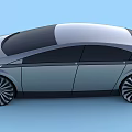 Modern Sleek Concept Car With Silver Body Smooth Lines And Futuristic Wheels