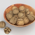 Walnut Food Nut Wooden Bowl Container Walnut Kernel 3d model