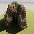 Natural Garden Landscape With Towering Rock Walls Narrow Passage And Sunlight