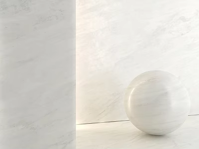 Elegant White Marble Sphere Structure With Smooth Marble Background Surface 3d model