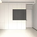 Sleek Modern White Wardrobe Interior With Dark Accent Panel And Storage Cabinets 3d model