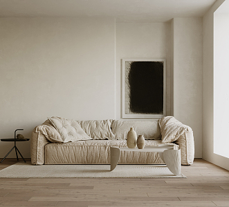 Quiet many people sofa home 3d model