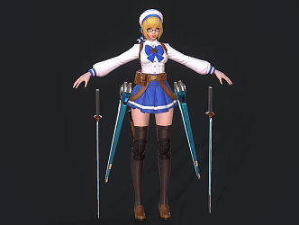 female warrior female assassin 3d model