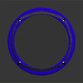 Round Trampoline with Blue Jumping Surface Metal Frame Safety Net Enclosure and Support Legs