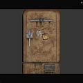 Old Vintage Style Refrigerator With Rusty Appearance And Decorative Stickers Magnets