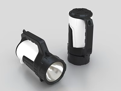 Two Stylish Black And White Flashlights Design 3d model