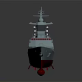 Modern Warship With Gray Hull Red Bottom Deck Antennas and Hull Number 300