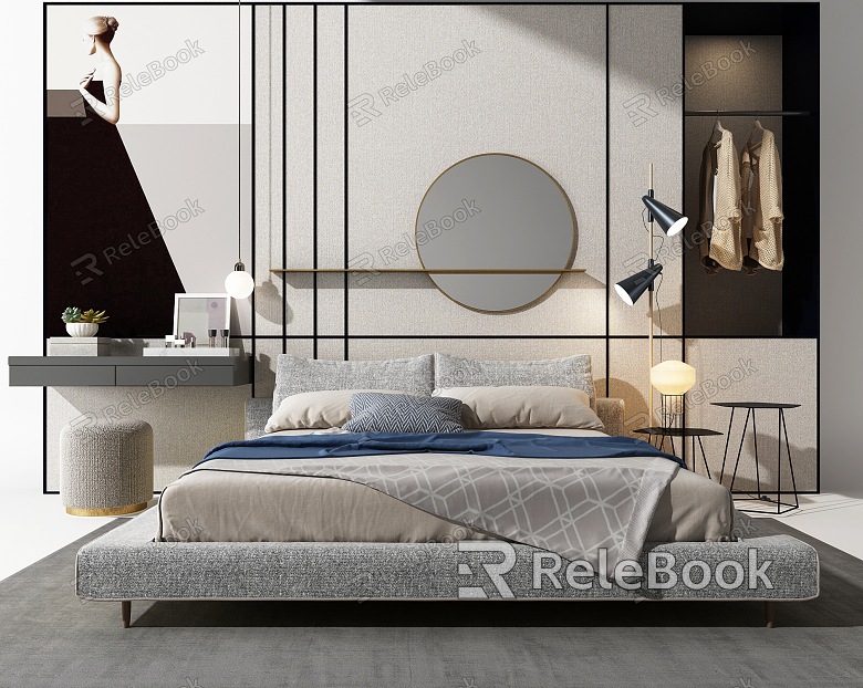 Modern Background Double Bed Double Bed model