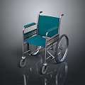 Industrial Wheelchair With Green Padded Seat And Steel Frame For Mobility Support