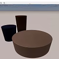 Modern Round Stools with Smooth Surface in Beige Brown and Black Colors 3d model
