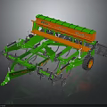 Green And Orange Agricultural Seeder With Heavy Duty Frame And Wheels