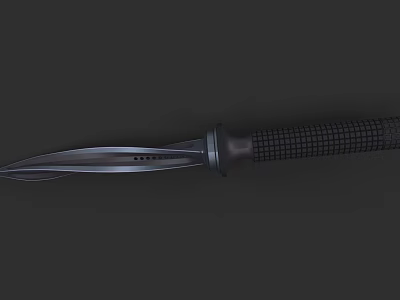 Modern Tactical Weapon Sharp Stainless Steel Blade With Textured Grip Handle 3d model
