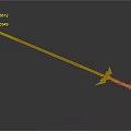 Traditional Decorative Spear With Red Shaft Golden Accents And Metal Spearhead