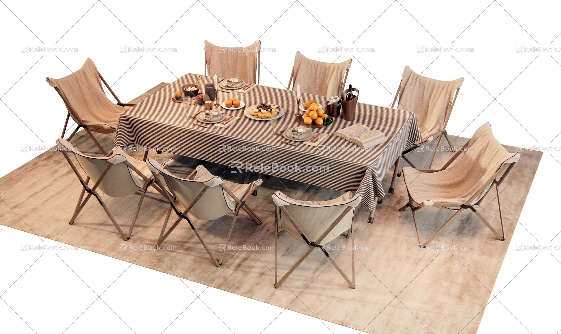 Modern Outdoor Dining Table and Chair Courtyard Table and Chair Outdoor Table and Chair Outdoor Chair Leisure Chair model