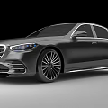 Black Luxury Sedan With Streamlined Design Large Alloy Wheels And LED Headlights