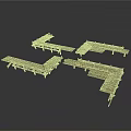 Wooden Deck Platform Components With Various Shapes And Support Structures