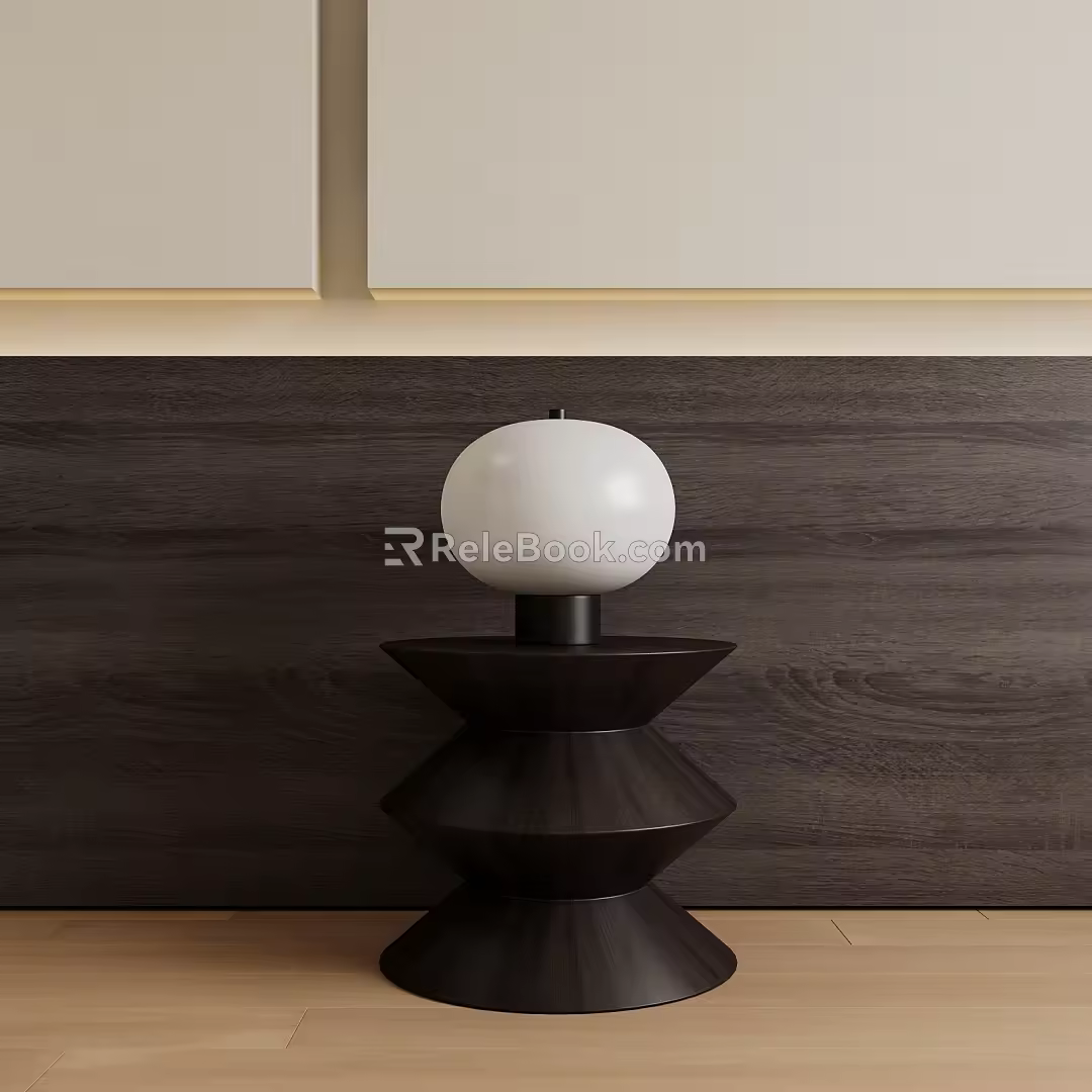 Corner corner a few small table lamp bedside side 3d model