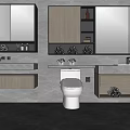 Modern Bathroom Vanity Design With Grey Wall Cabinet Storage And Mirror