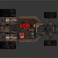 Off Road Terrain Perfect For Dune Buggy With Large Tires And Red Seats