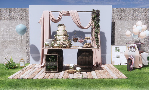 Nordic Beauty Chen Wedding Beauty Chen Decoration 3d model