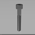 Industrial Grade Shiny Metal Threaded Bolt With Cylindrical Head And Smooth Surface 3d model
