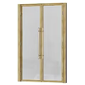 Luxury Kitchen Cabinet Doors With Brass Frame And Frosted Glass Panels