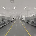 Modern Industrial Workshop Interior With Neatly Arranged Production Line Equipment And Yellow Dividing Lines