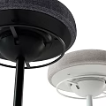 Modern Bar Stools With Black And Silver Bases Padded Seats And Swivel Design