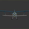 Vintage Blue Biplane Model For Space Aeronautics Education And