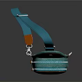 Turquoise And Orange Crossbody Bag With Canvas Fabric And Sleek Zipper Design