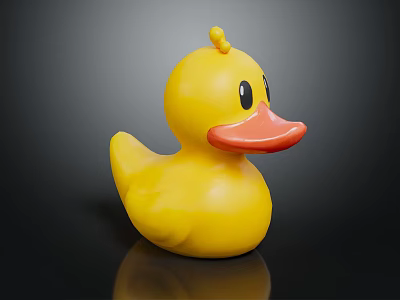 Yellow Duck Shaped Decorative Furniture Ornament With Orange Beak And Black Eyes 3d model