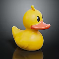Yellow Duck Shaped Decorative Furniture Ornament With Orange Beak And Black Eyes