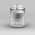 Silver Metal Locker With Lid Handles And Vertical Stripes Design