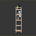 Multi Tier Kitchen Storage Shelf Organizer With Bottles Containers And Hanging Towels