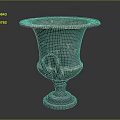 Silver Decorative Vase with Carved Patterns Dual Handles and Sturdy Base for Home Decoration