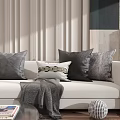 Modern Textured Gray Black And White Decorative Pillows On Sofa Living Room