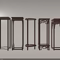 Traditional Chinese Wooden Flower Stands With Intricate Carvings And Diverse Designs