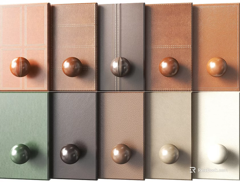 Wall Panels With A Variety Of Colors And Different Knobs 3d model 