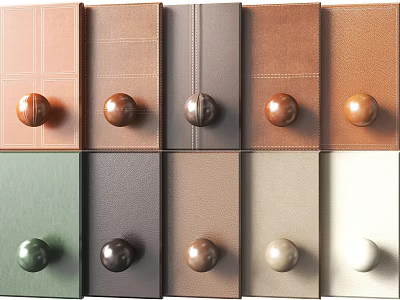 Wall Panels With A Variety Of Colors And Different Knobs 3d model