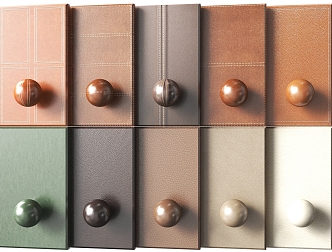 Leather Soft Bag Wall Panel 3d model