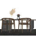 New Chinese Dining Table and Chair Combination Dining Table and Chair Dining Table and Chair 3d model