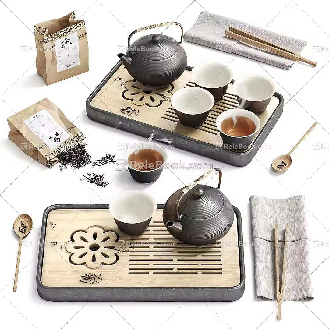 Tea Table Ornaments Kung Fu Tea Set Teapot Tea Set 3d model