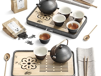 Tea Table Ornaments Kung Fu Tea Set Teapot Tea Set 3d model