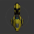 Yellow Futuristic Motorcycle With Sleek Design Black Seat And Transparent Windshield