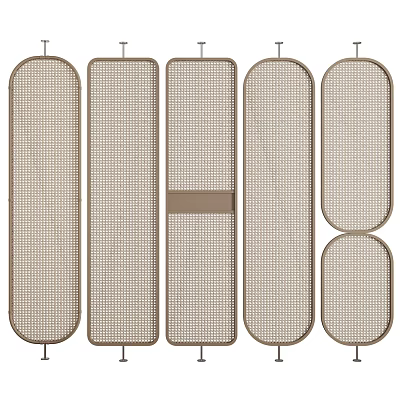 Set Of Breathable Mesh Furniture Components With Rectangular And Oval Shapes 3d model