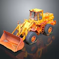 Yellow Heavy Duty Construction Loader With Front Bucket And Large Tires