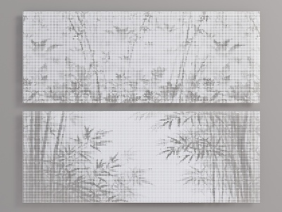 Modern Perforated Plate Landscape Painting Perforated Plate Bamboo Punched Background Wall Gradient Perforated Plate Ink Painting Plate Landscape Perforated Background Wall 3d model