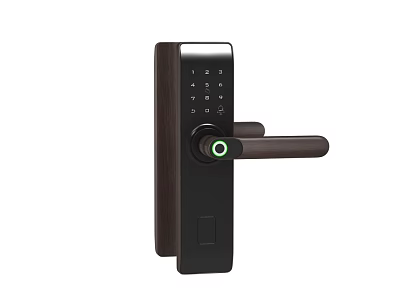 Smart Door Handle With Digital Keypad And Green Indicator Light Modern Design 3d model
