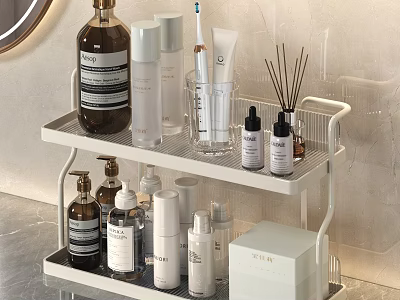 Organize Bathroom Essentials With 2 Tier Storage Rack 3d model