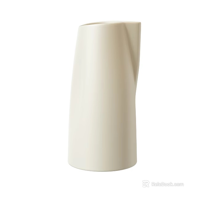Beige Ceramic Vase With Modern Minimalist Design And Smooth Surface 3d model